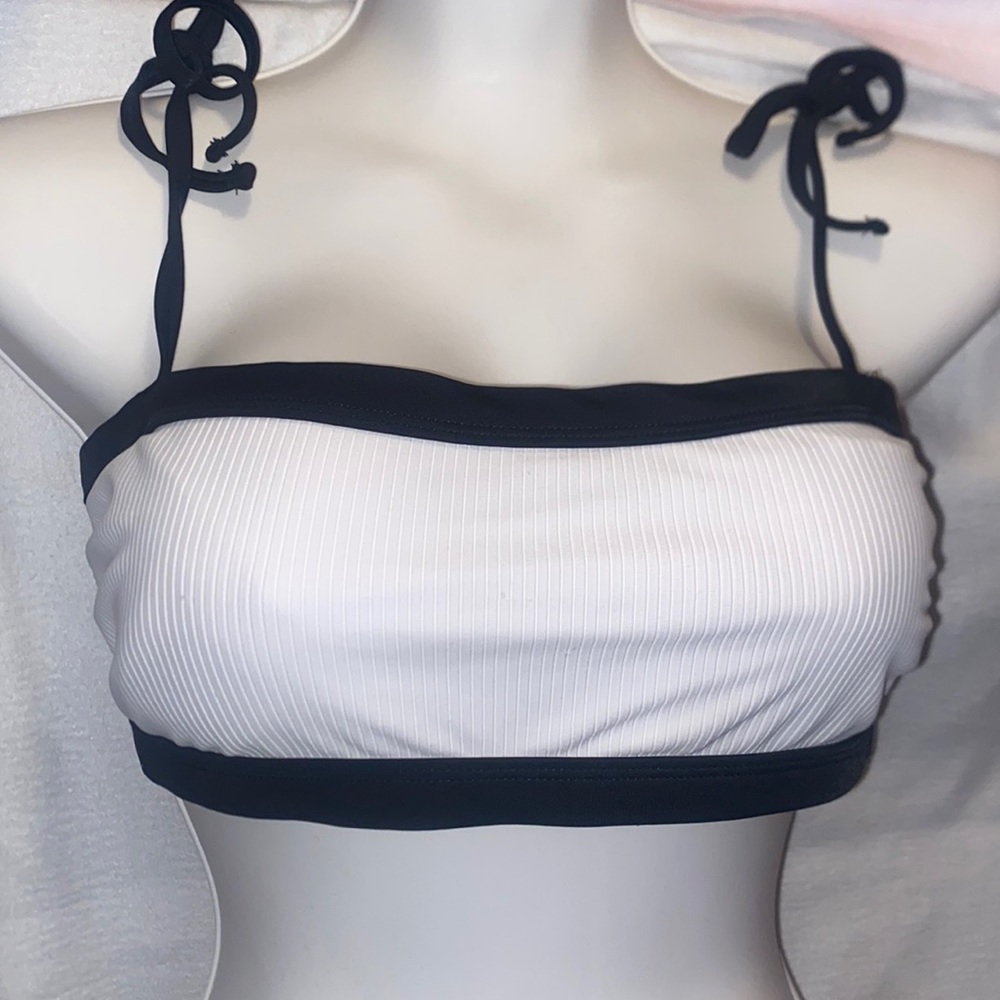SO White Bathing Suit with black outer piece - Picture 1 of 2